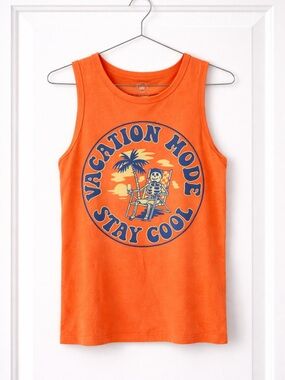 Boys Summer Tank Size Large 10 - 12  Graphic Beach Vacation Top